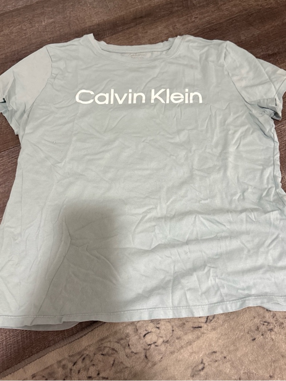 Calvin Klein Pale Blue Performance Tee with White Logo